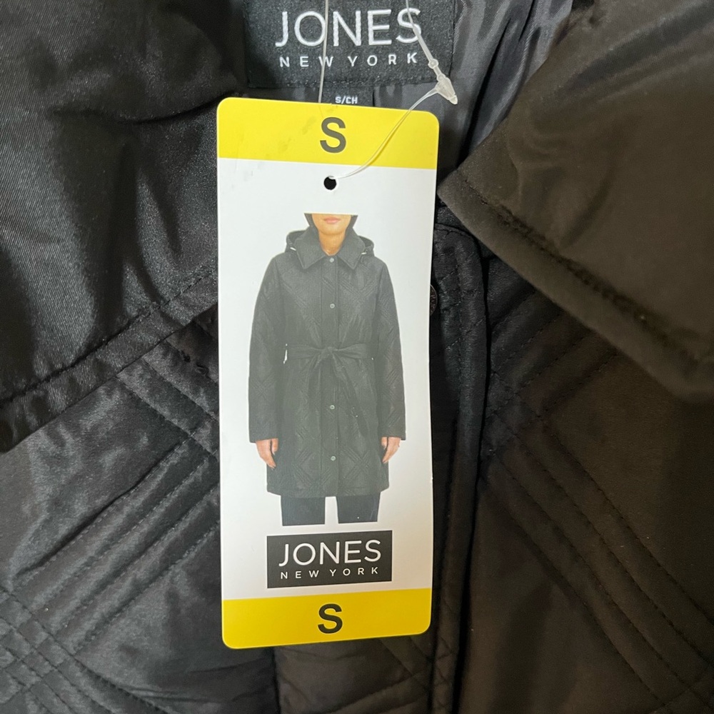 NWT Jones New York Women's Belted Quilt Jacket, Black, Small - Picture 6 of 11
